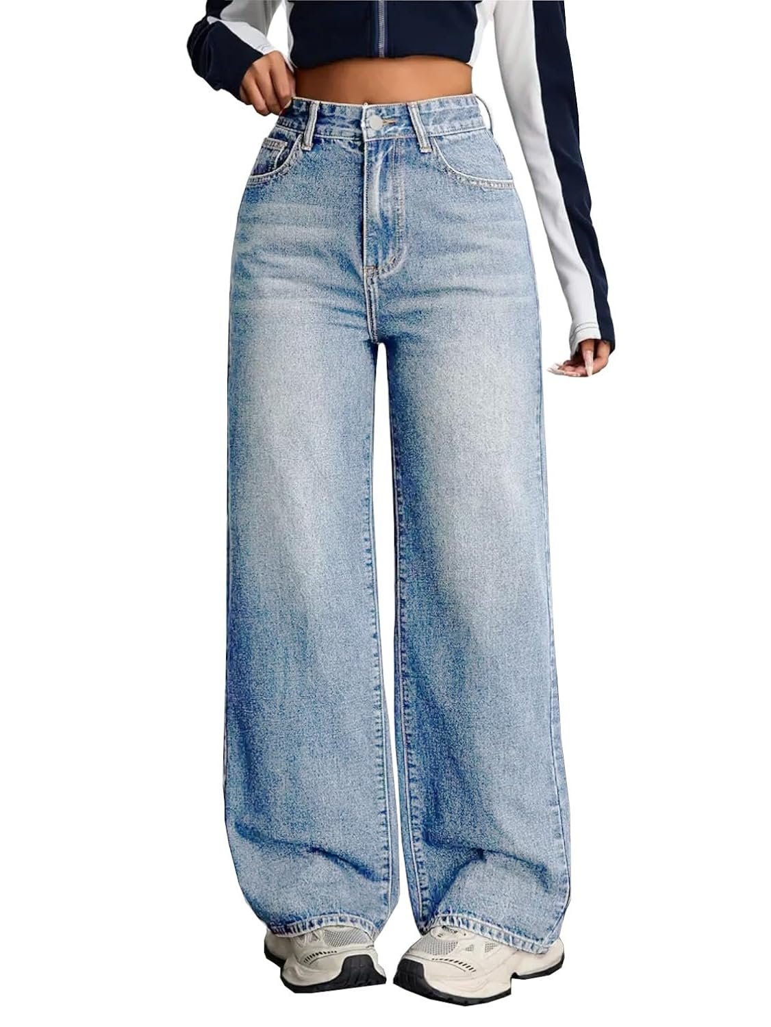Nifty Women’s Denim Stretchable High Waist Baggy Jeans for Women