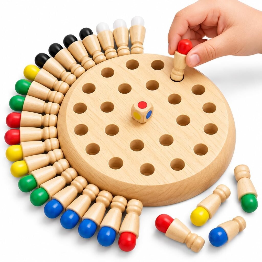 Toy Imagine Wooden Color Memory Chess Game for Kids Age 3+ | Wooden Memory Match Stick Chess Board Game | Brain Puzzle Toy for Boys, Girls & Adults | Montessori Learning & Family Game Toy Imagine Wooden Color Memory Chess Game for Kids Age 3+ | Wooden Memory Match Stick Chess Board Game | Brain Puzzle Toy for Boys, Girls & Adults | Montessori Learning & Family Game