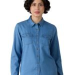 Amazon Brand – Symbol Women Denim Shirt (Regular Fit | Full Sleeve) (Available in Plus Sizes)