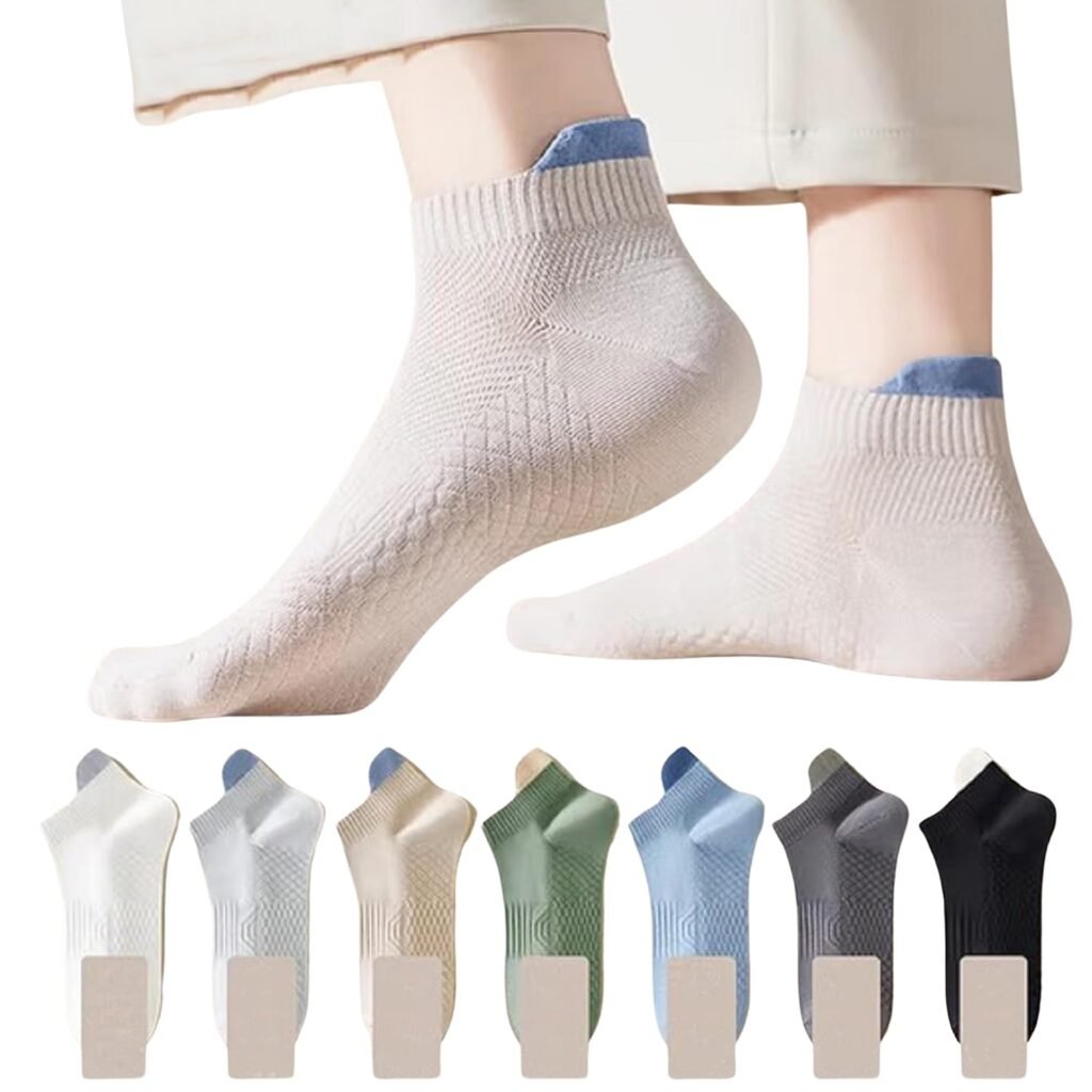 VAIDUE Cotton Ankle Length Socks for Men & Women | Multi Color Casual Everyday Wear Breathable Soft Fabric Comfort Fit Hidden Socks | Pack of 7 Combo Durable Stylish Unisex Sports Office Gym Use