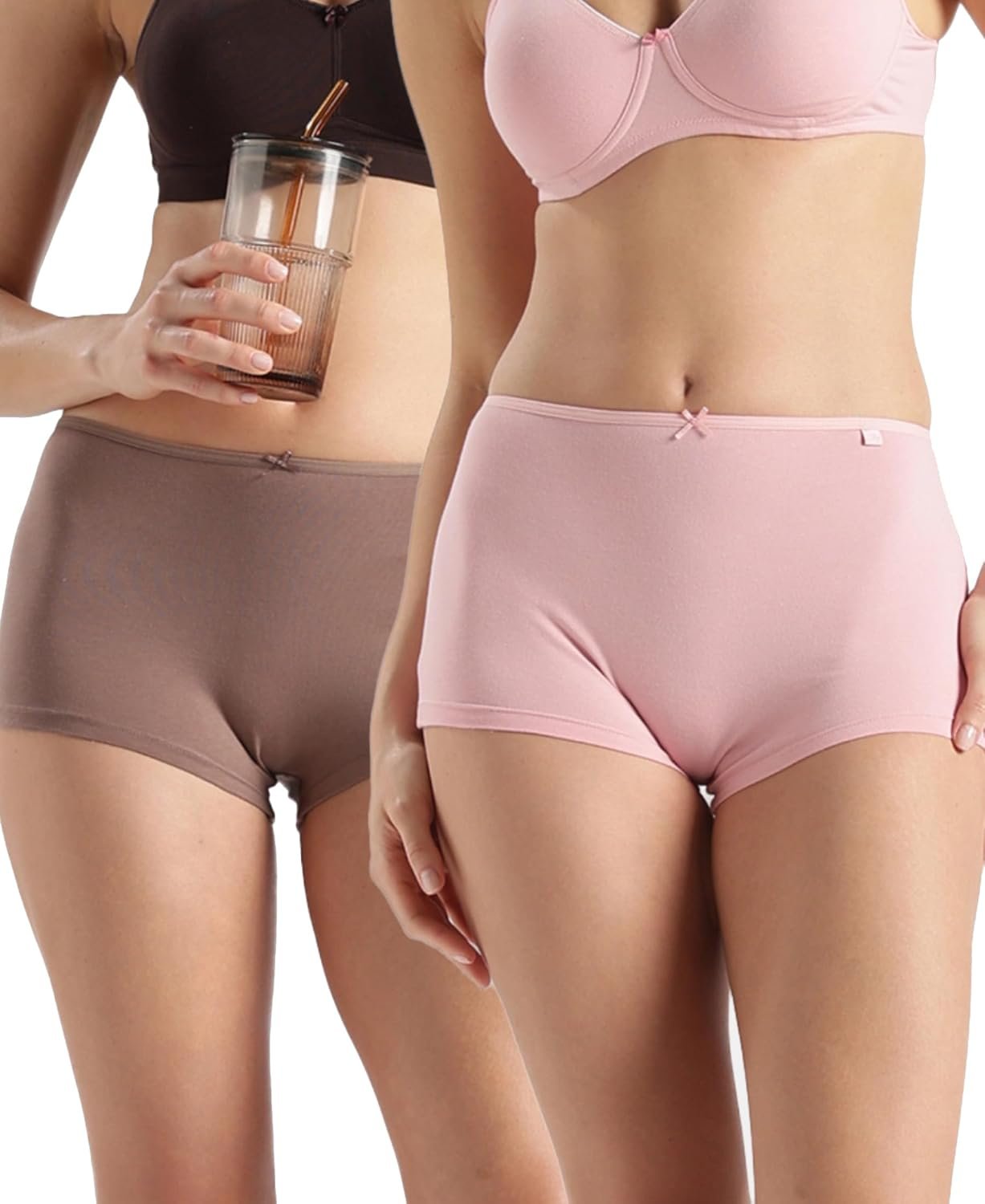 Jockey SS04 Women High Coverage Super Combed Cotton Elastane Stretch Boy Leg (Pack of 2)