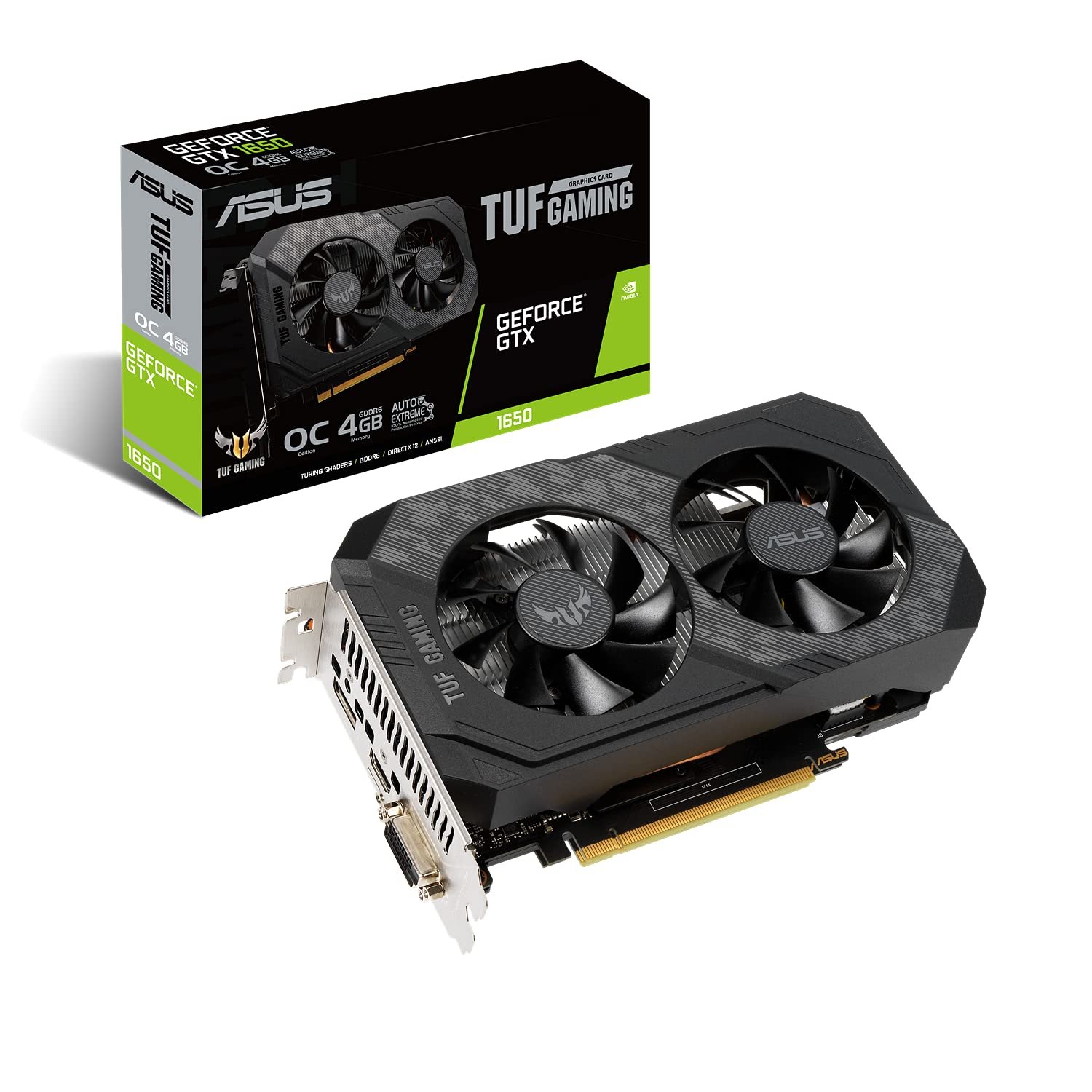 ASUS GEFORCE GTX 1650 TUF Gaming OC Edition 4GB GDDR6 TUF-GTX1650-O4GD6-P-GAMING Video Card