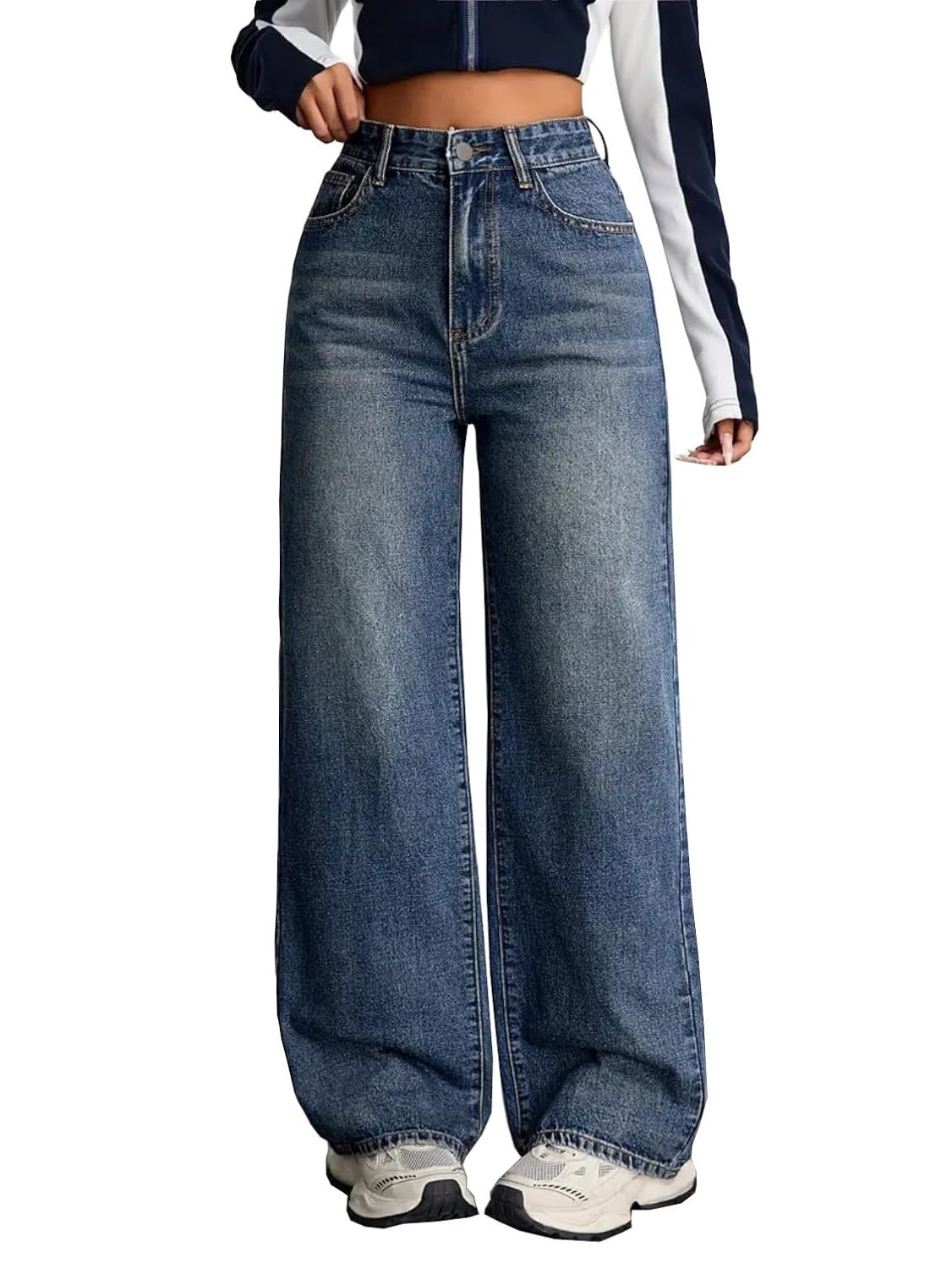 Nifty Women’s Denim Stretchable High Waist Baggy Jeans for Women