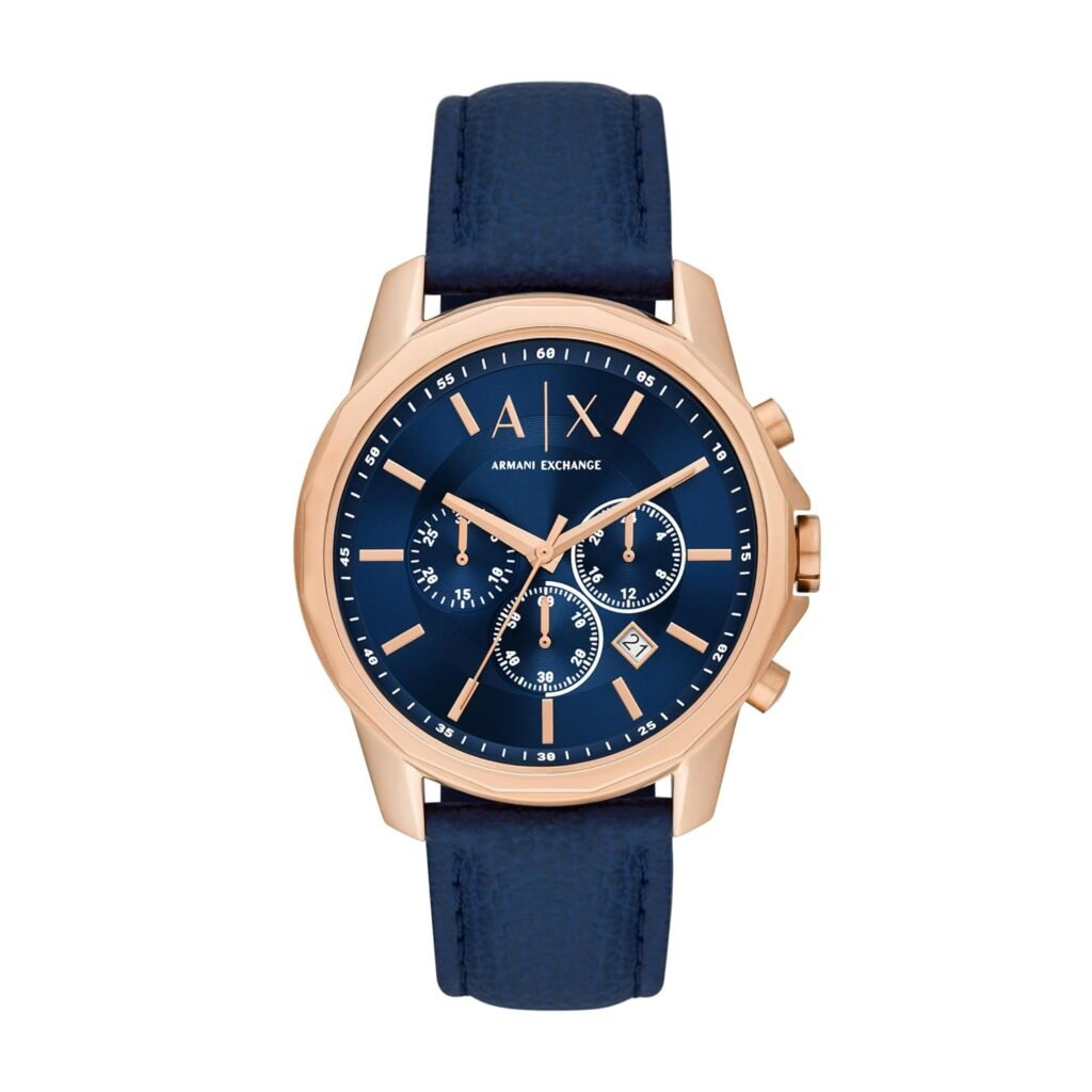 Armani Exchange Leather Analog Blue Dial Men Watch-Ax1723, Blue Band Armani Exchange Leather Analog Blue Dial Men Watch-Ax1723, Blue Band