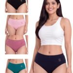 OPEX Women’s Cotton Full Coverage Lotus Panty Pack of 5 | Mid-Waist Comfortable Fit with Soft Elastic Waistband | Everyday Innerwear Combo Briefs, (Multicolor)