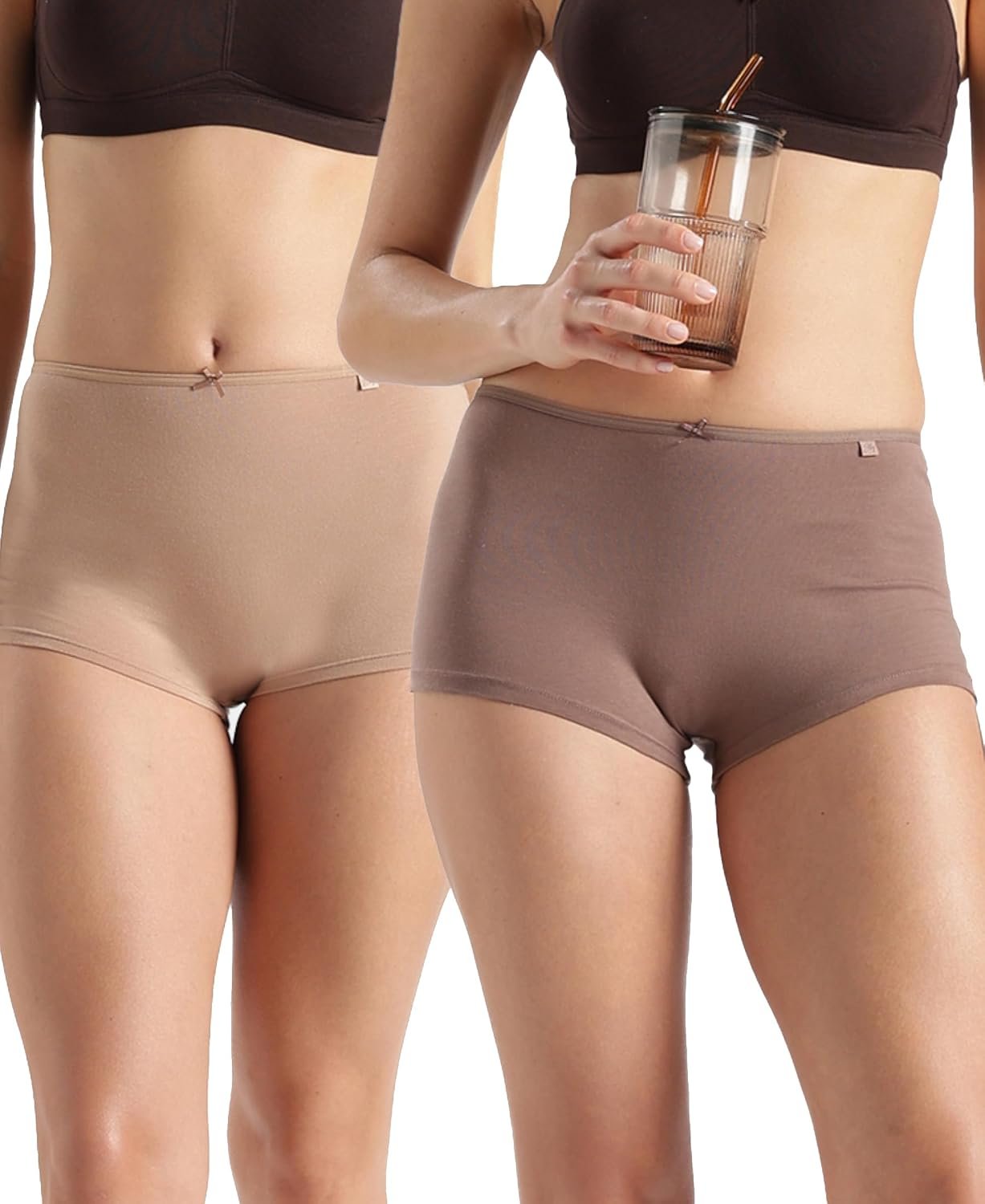 Jockey SS04 Women High Coverage Super Combed Cotton Elastane Stretch Boy Leg (Pack of 2)
