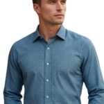 Louis Philippe Men’s Slim Fit Easy to Iron Everyday wear Premium Cotton Full Sleeve Checks Formal Shirt