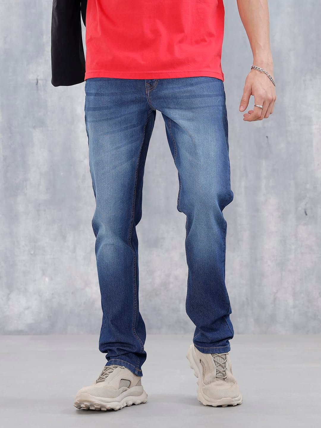 WROGN Men’s Regular Fit Jeans | Mid Rise | Jeans for Man