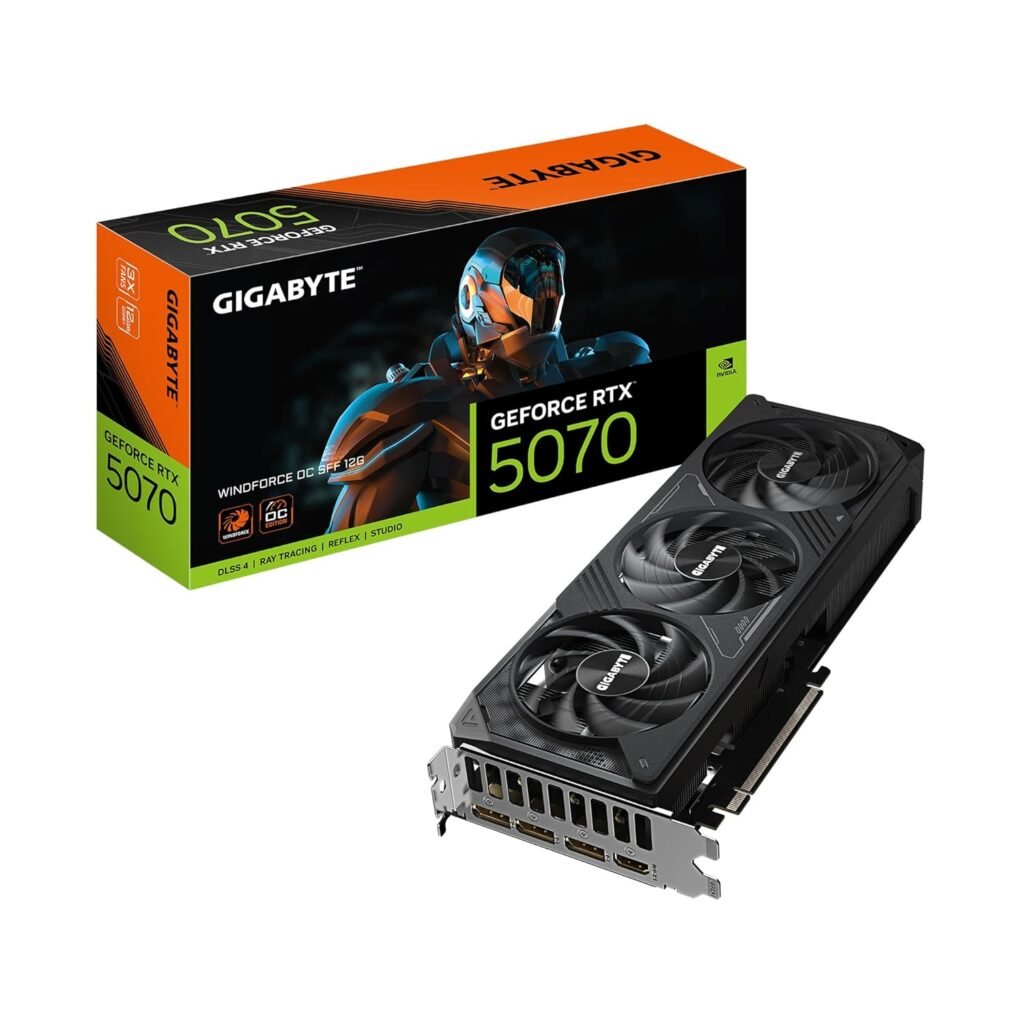 GIGABYTE GeForce RTX 5070 WINDFORCE OC SFF 12G Graphics Card, 12GB 256-bit GDDR7, PCIe 5.0, WINDFORCE Cooling System, GV-N5070WF3OC-12GD Video Card GIGABYTE GeForce RTX 5070 WINDFORCE OC SFF 12G Graphics Card, 12GB 256-bit GDDR7, PCIe 5.0, WINDFORCE Cooling System, GV-N5070WF3OC-12GD Video Card