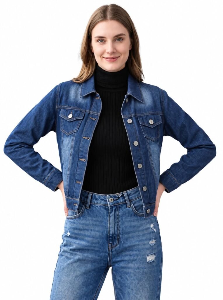 Solid Denim Jacket for Women Stylish | Regular Fit Casual Jacket Solid Denim Jacket for Women Stylish | Regular Fit Casual Jacket