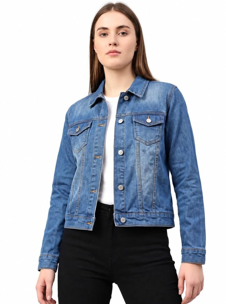 Solid Denim Jacket for Women Stylish | Regular Fit Casual Jacket Solid Denim Jacket for Women Stylish | Regular Fit Casual Jacket