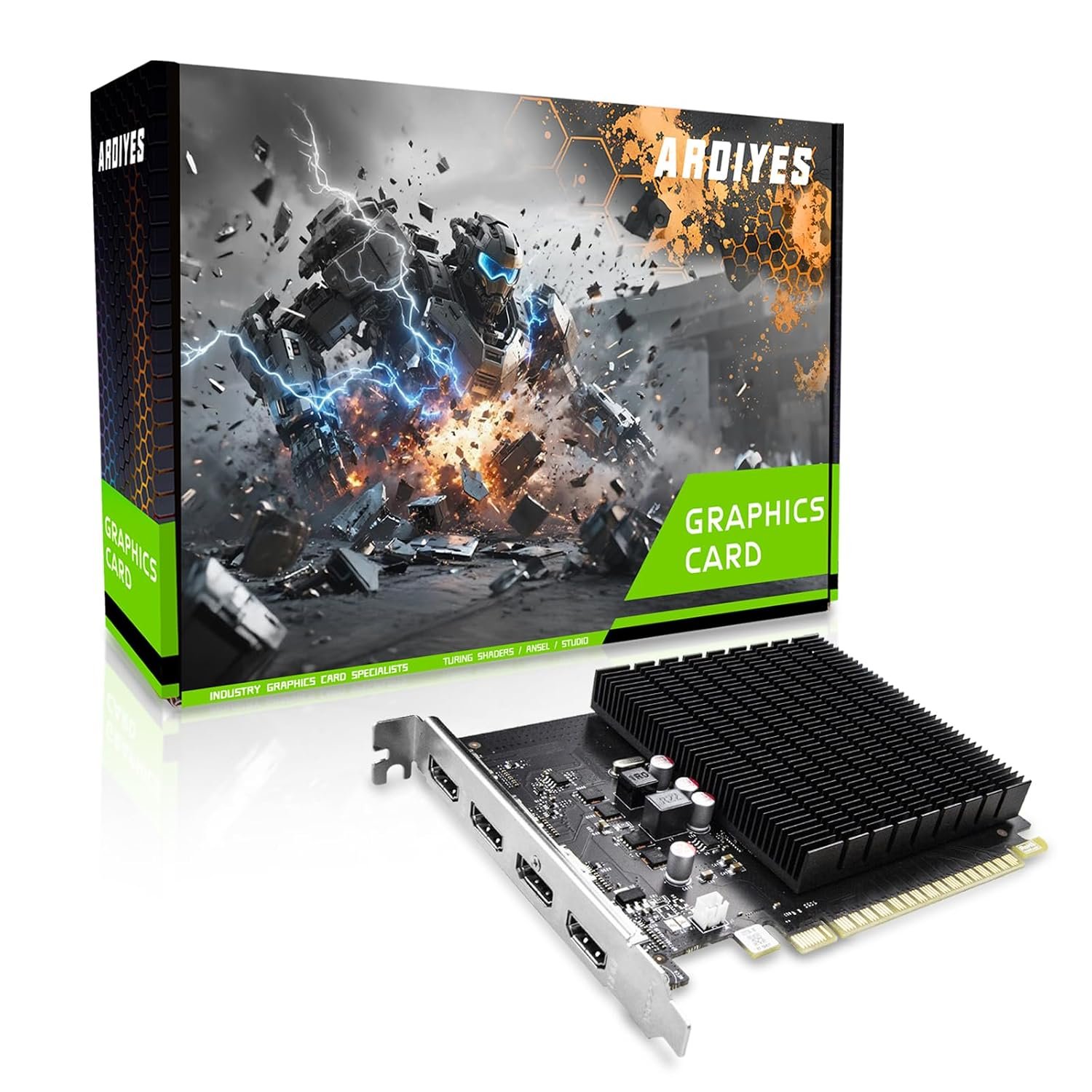 GT 730 4GB GDDR3 GPU 4X HDMI Graphics Card, 4 Independent Display Multi-Monitor Setup, 64-bit DDR3 Video Card