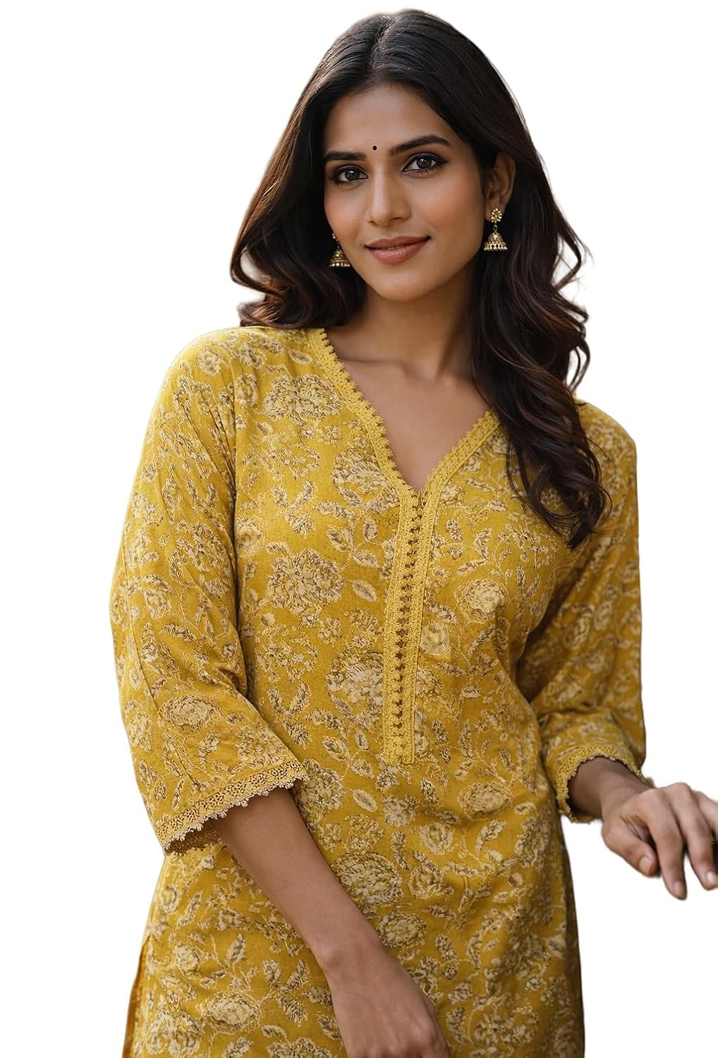 Women’s Pure Cotton Regular Fit Floral Printed A-Line Kurta