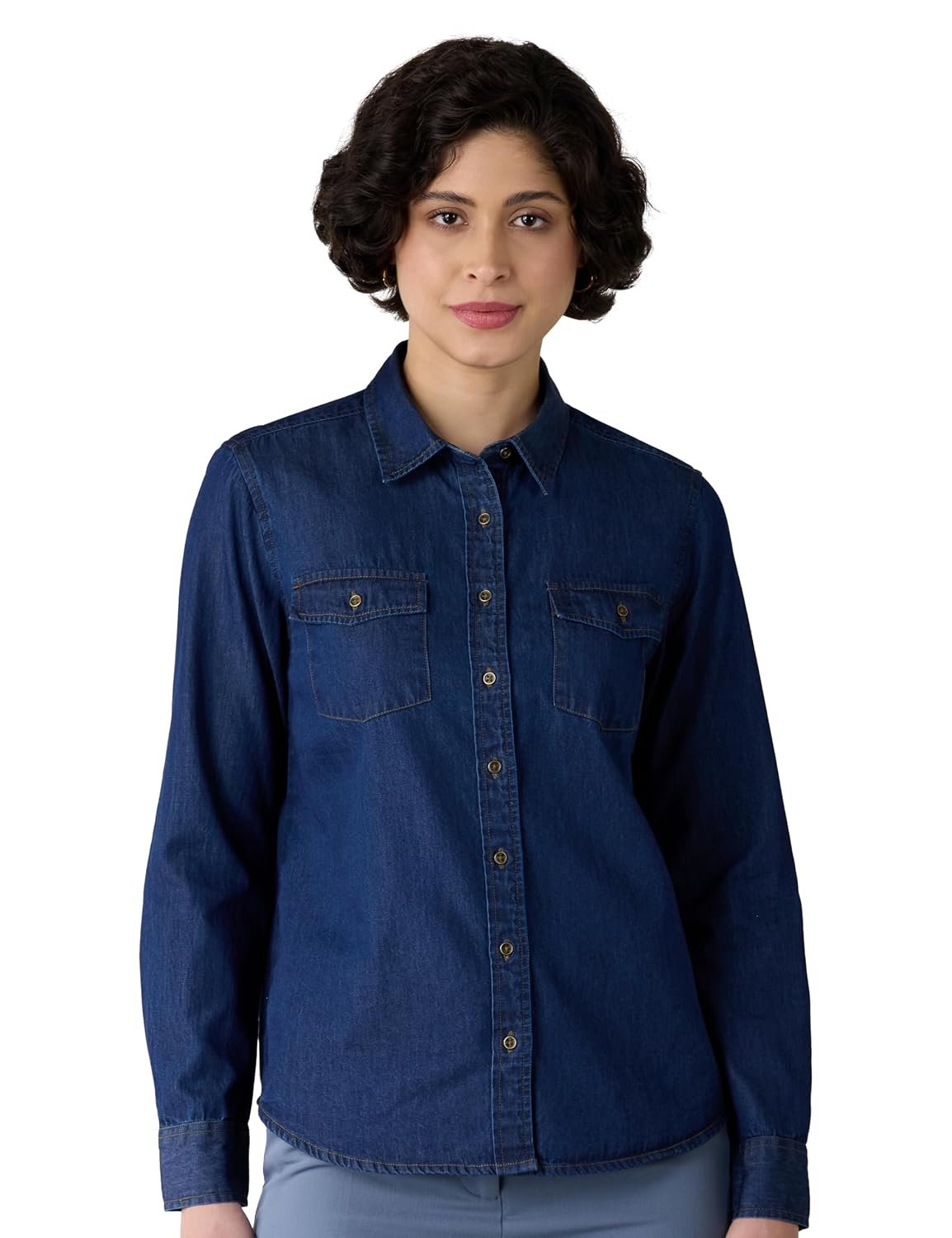 Amazon Brand – Symbol Women Denim Shirt (Regular Fit | Full Sleeve) (Available in Plus Sizes)