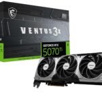 MSI Gaming pci_e RTX 5070 Ti 16G Ventus 3X OC Graphics Card (16GB GDDR7, 256-bit, Extreme Performance: 2497 MHz, DisplayPort x 3 2.1a, HDMI 2.1b, NVIDIA Blackwell Architecture)