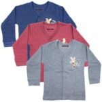 REVOLTEK Newborn Baby Unisex Winter wear Warm Round Neck Full Sleeve Thermal Upper top Pack of 3