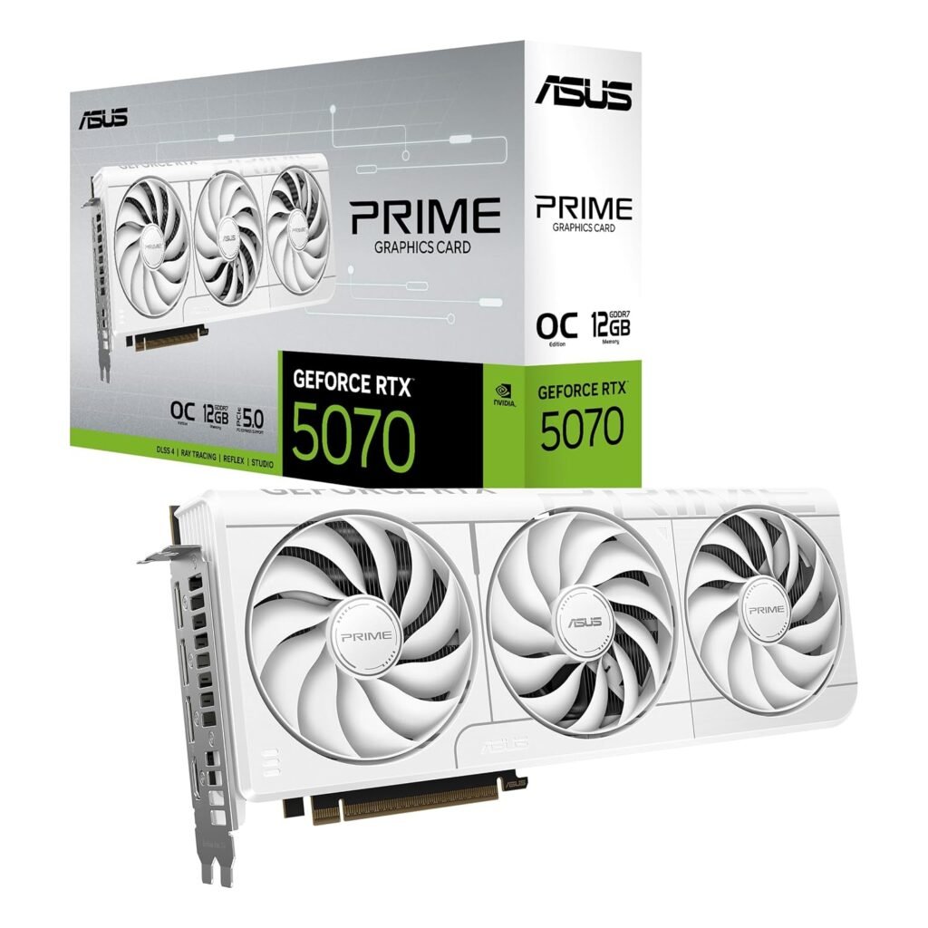 ASUS The SFF-Ready Prime GeForce RTX™ 5070 12GB GDDR7 White OC Edition Graphics Card (PCIe® 5.0, 12GB GDDR7, HDMI®/DP 2.1, 2.5-Slot, Axial-tech Fans, Dual BIOS) ASUS The SFF-Ready Prime GeForce RTX™ 5070 12GB GDDR7 White OC Edition Graphics Card (PCIe® 5.0, 12GB GDDR7, HDMI®/DP 2.1, 2.5-Slot, Axial-tech Fans, Dual BIOS)
