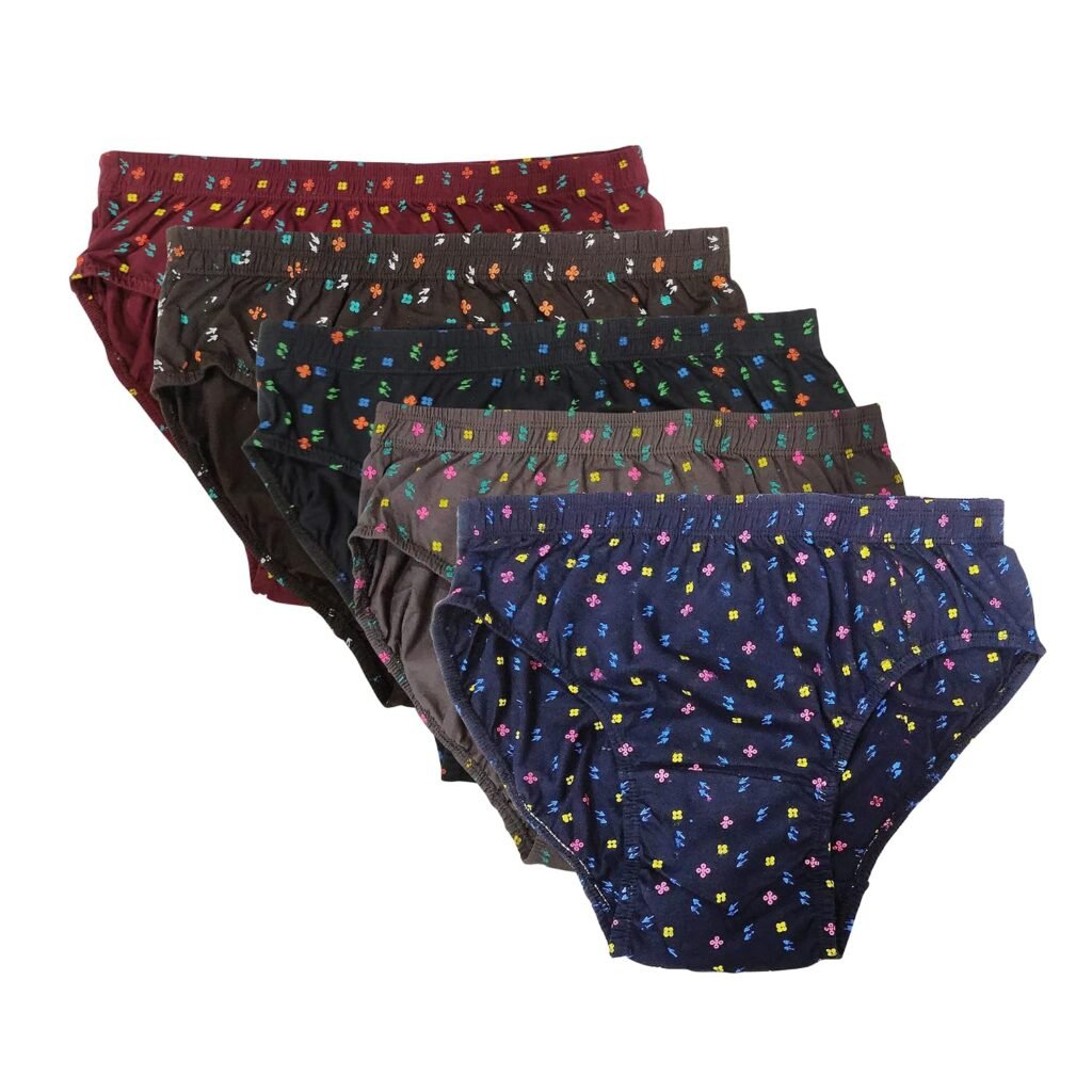Women’s Printed Panties (Pack of 5 Soft Cotton | Comfortable Fit | Stylish & Breathable (Colours May Vary)