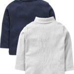REVOLTEK Boy’s and Girl’s 100% Cotton Full Sleeve Turtle High Neck T-Shirts Pack of 2
