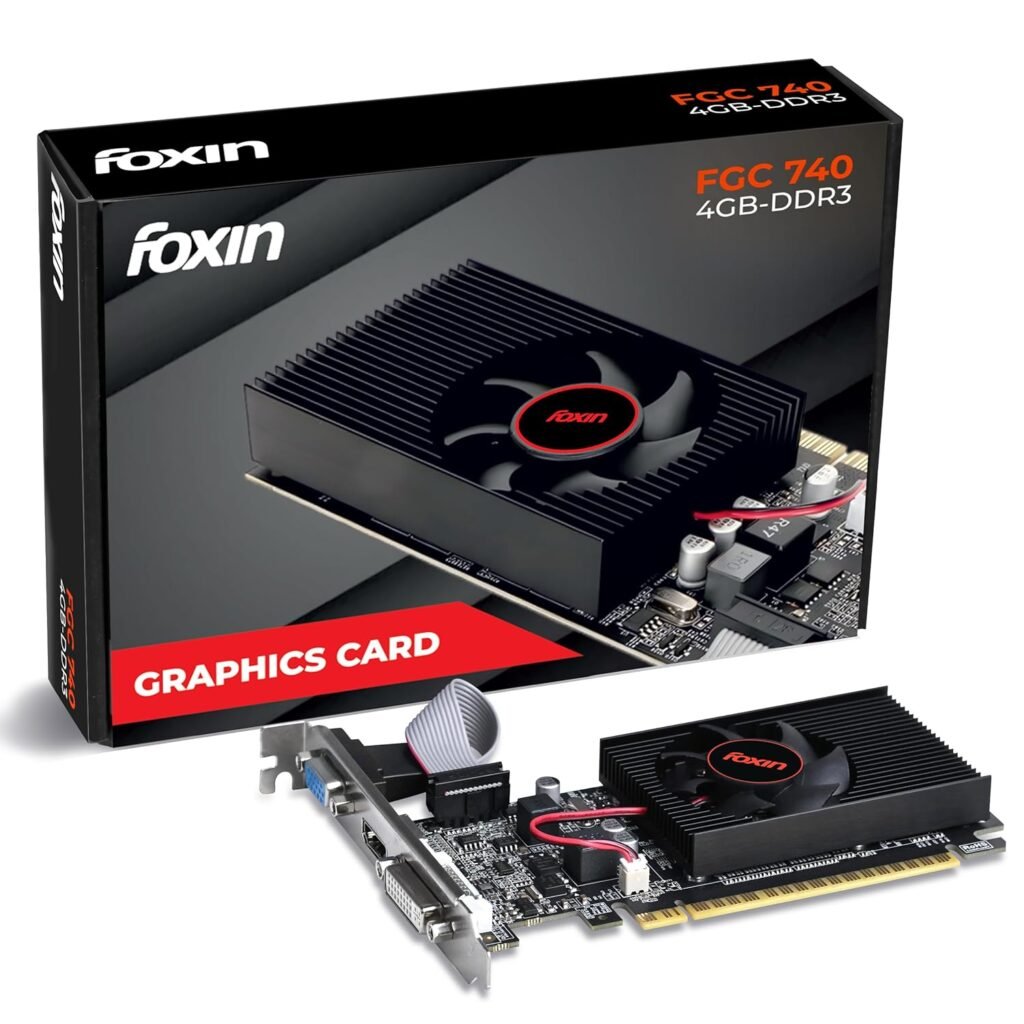 Foxin GT 740 Graphics Card 4GB DDR3 128-Bit | PCIe 3.0 Desktop GPU with HDMI DVI VGA Output | Heatsink Cooling Fan | High Efficiency Gaming Graphics Card (Black) Foxin GT 740 Graphics Card 4GB DDR3 128-Bit | PCIe 3.0 Desktop GPU with HDMI DVI VGA Output | Heatsink Cooling Fan | High Efficiency Gaming Graphics Card (Black)
