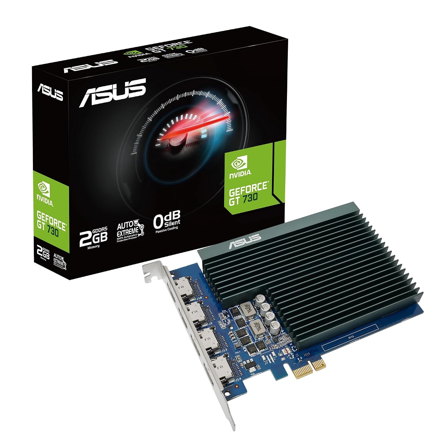 ASUS-Ge-Force-GT-730-2GB-GDDR5-PCI_E-RAM-64-Bit ASUS Ge Force GT 730 2GB GDDR5 PCI_E RAM 64-Bit Graphics Card with 4 HDMI Ports 384 CUDA Cores 3 Years Warranty Can Run 4 Displays at Same Time (GT730-4H-SL-2GD5)
