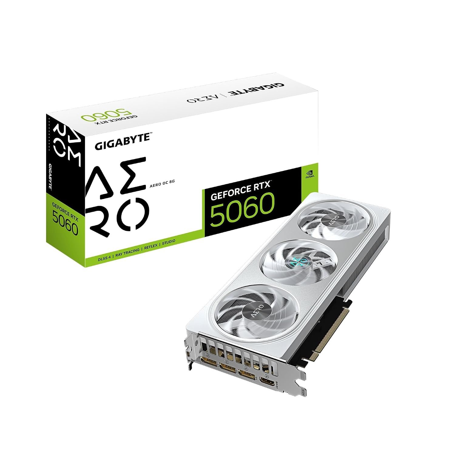 GIGABYTE-GeForce-RTX-5060-AERO-OC-8G-Graphics-Card-8GB GIGABYTE GeForce RTX 5060 AERO OC 8G Graphics Card, 8GB 128-bit GDDR7, PCIe 5.0, WINDFORCE Cooling System, GV-N5060AERO OC-8GD Video Card