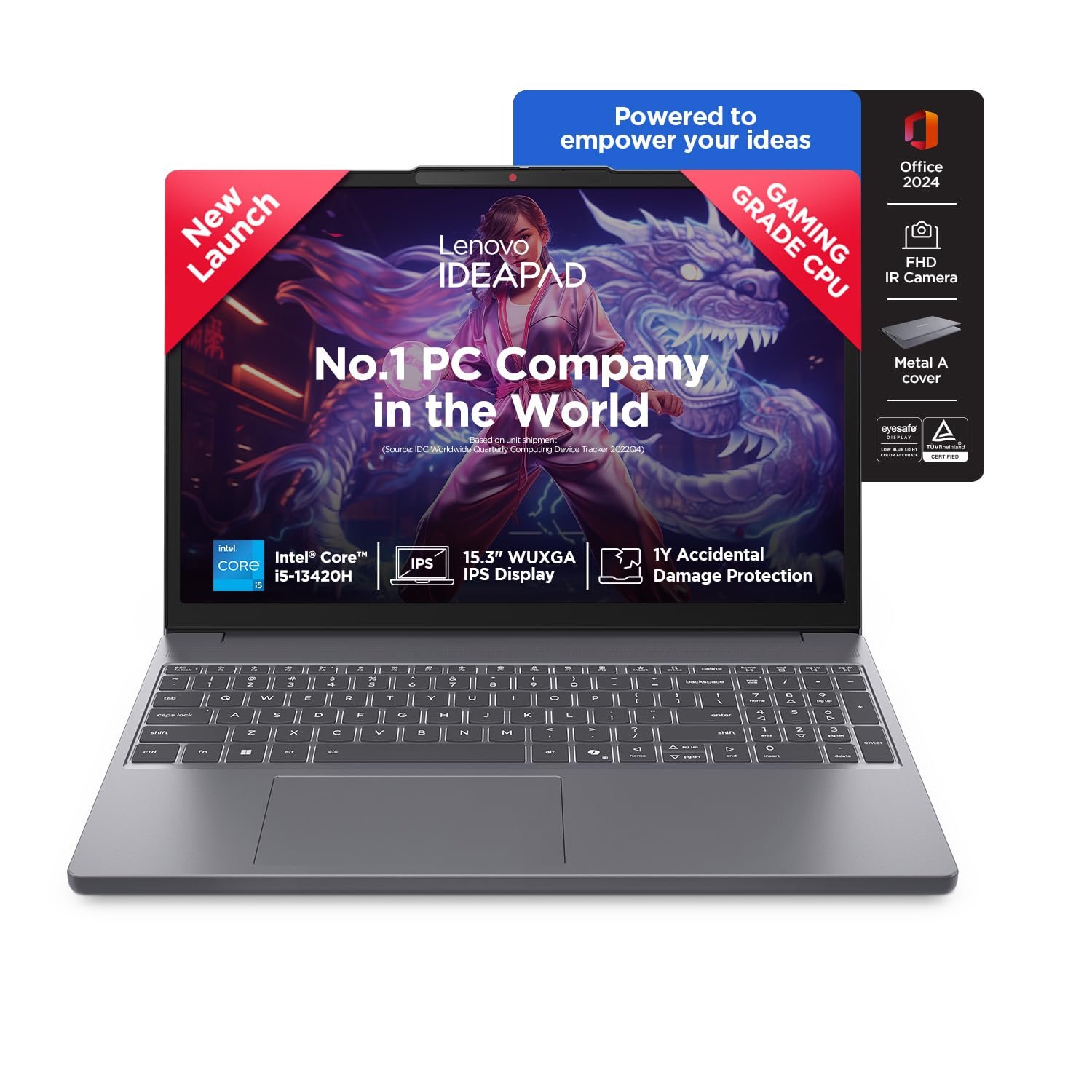 Lenovo-IdeaPad-Slim-3-13th-Gen-Intel-Core-i5-13420H Lenovo IdeaPad Slim 3, 13th Gen Intel Core i5 13420H, 24GB RAM, 1TB SSD, WUXGA IPS, 15.3"/38.8cm, Windows 11, Office 2024, Grey, 1.6Kg, 83K100PLIN, Backlit Keyboard, 1Yr ADP Free, 83K1010FIN, Laptop