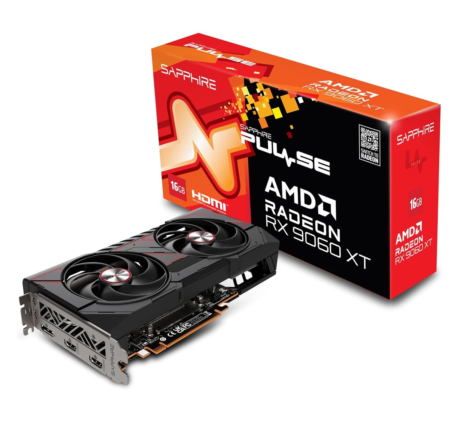 Sapphire-Pulse-AMD-Radeon-RX-9060-XT-Gaming-OC-16GB Sapphire Pulse AMD Radeon™ RX 9060 XT Gaming OC 16GB Dual HDMI/DP