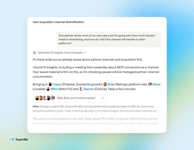 SuperMe-GroupChat-02-ChatStream-3840x2976-1 SuperMe raises $20M for its network of AI expert profiles