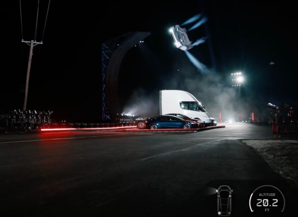 Tesla reveals SpaceX-powered Roadster that flies and falls with style Tesla reveals SpaceX-powered Roadster that flies and falls with style
